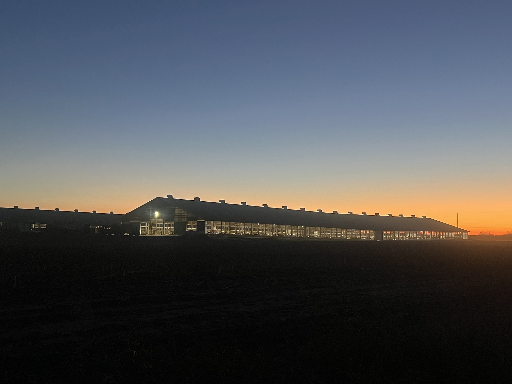 The sun sets Nov. 18 over the Krueger Dairy Farm at County Road A and Hickory Road in central Shawano County. (Greg Mellis | NEW Media)