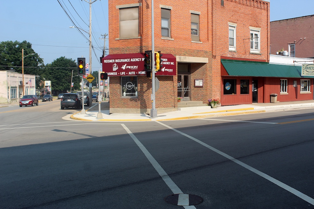 The southern entryway to Bonduel’s downtown area